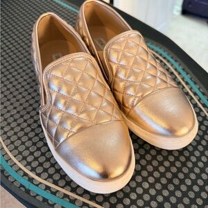 Steve Madden Metallic Rose Gold Quilted Slip-On Sneakers - Women